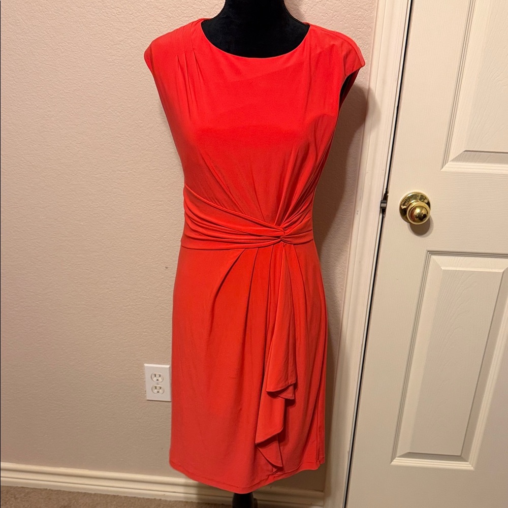 Ronni Nicole Vibrant Red/Orange Midi Dress